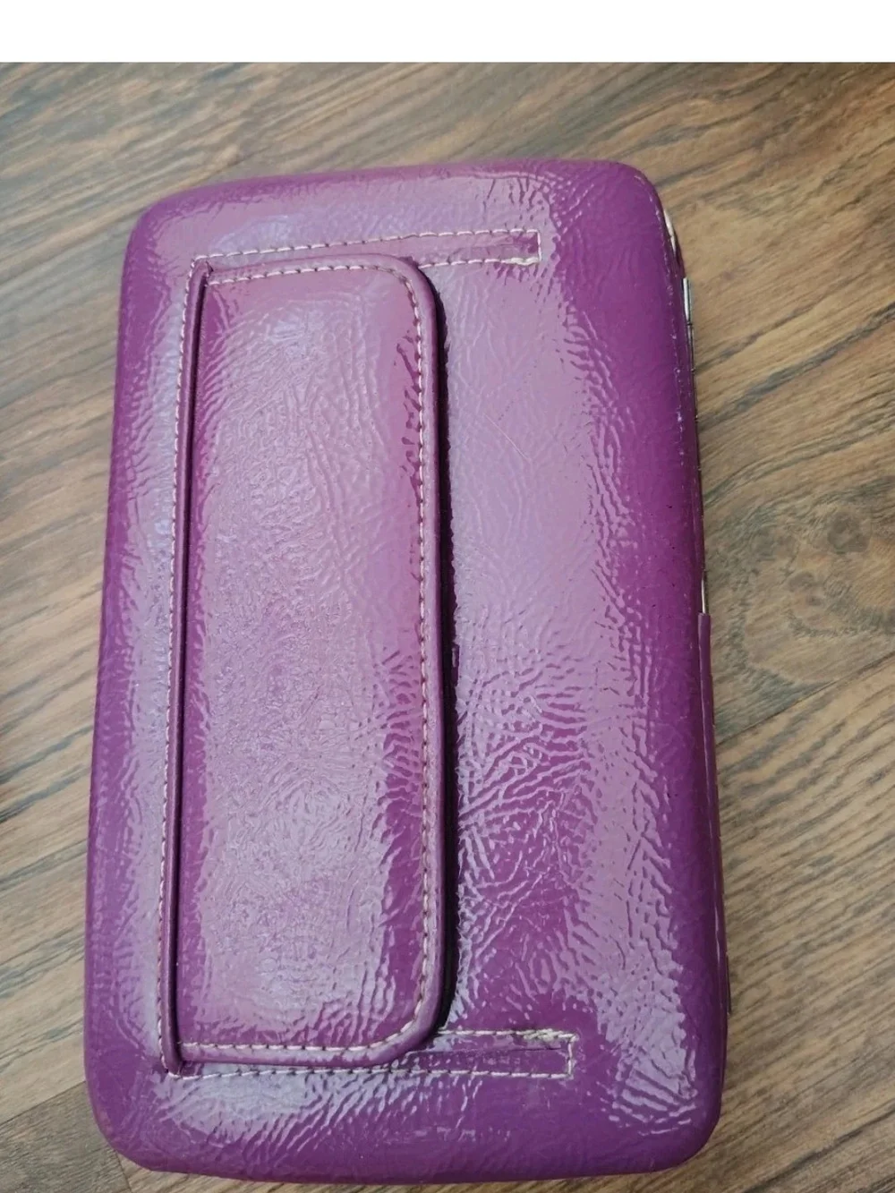 Boho Purple Floral Embellished Crossbody Bag with Matching Wallet